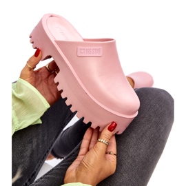 Chinelos femininos com sola enorme Big Star NN274020 rosa 2