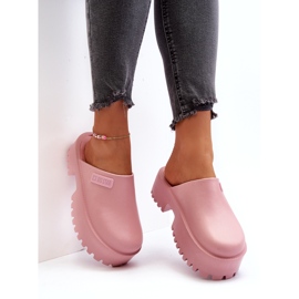 Chinelos femininos com sola enorme Big Star NN274020 rosa 1
