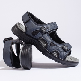 Sandálias esportivas masculinas azul marinho com velcro 1