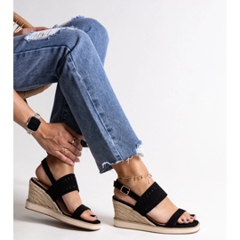 Sandálias de cunha Muhja pretas preto 1