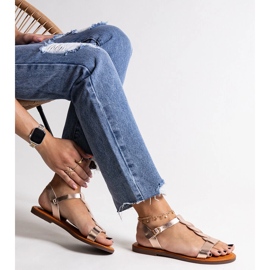 Sandália rasteira champanhe amaranto dourado 1 Sandália rasteira champanhe amaranto dourado 1