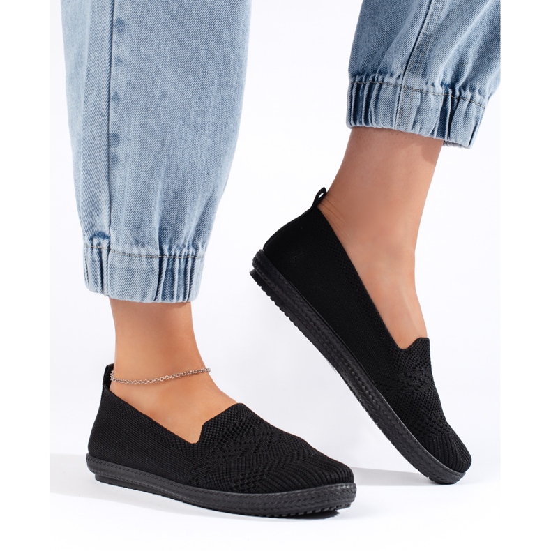 Slip-on feminino em tecido preto 1