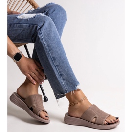 Slides de plataforma marrom Linah castanho 1