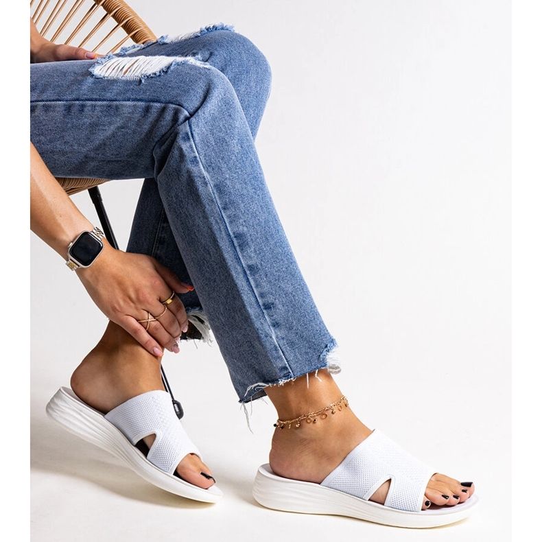 Slides de plataforma branca Linah branco 1