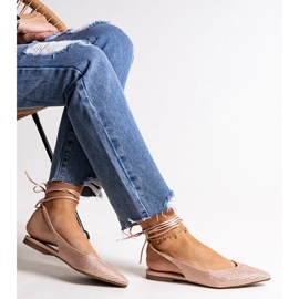 Safine sapatilhas rosa com cadarço e strass 1