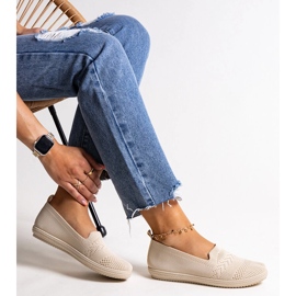 Tênis slip-on de tecido bege Shadhi 1