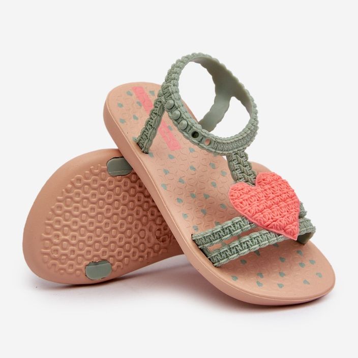 Sandálias Infantis Com Coração 81997 Ipanema Meu Primeiro Bebê Verde 1