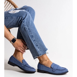 Mocassins de strass azul Mogha 1