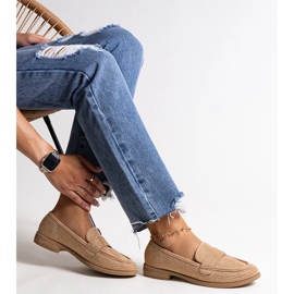 Mocassins marrons com strass da Mogha bege 1 Mocassins marrons com strass da Mogha bege 1