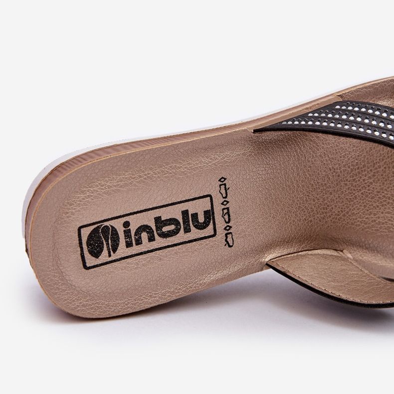 Chinelos femininos confortáveis ​​com zircônias cúbicas Inblu BV000037 preto 1
