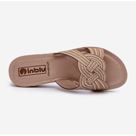 Chinelos femininos confortáveis ​​com zircônias cúbicas Inblu BV000037 Bege 1