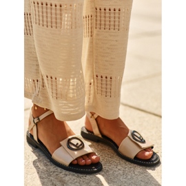 Sandálias femininas com decoração S.Barski KV27-045 douradas dourado 1