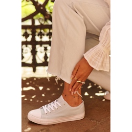 Tênis baixo clássico feminino de material menta Lennabella azul 2