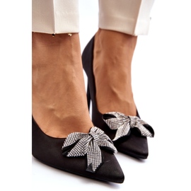 Sweet Shoes Salto alto Fairine preto com laço 5