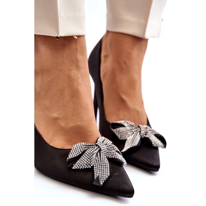 Sweet Shoes Salto alto Fairine preto com laço 5