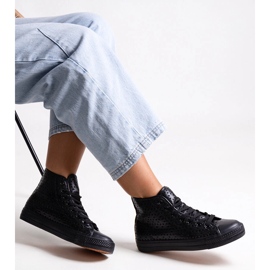 Bez marki Tênis cano alto Madala preto com aberturas 1