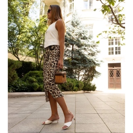 Mules brancos Maloua de salto baixo 2