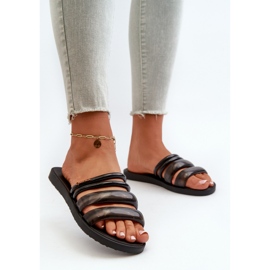 Chinelos de borracha planos femininos 26727 Ipanema Puffer Tiras Fem Preto 2