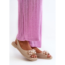 Sandálias Femininas Com Decorações S.Barski KV27-004 Bege 2