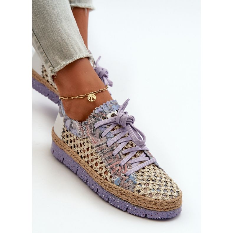 Sapatos femininos de couro Maciejka 05897-05 roxo tolet 2