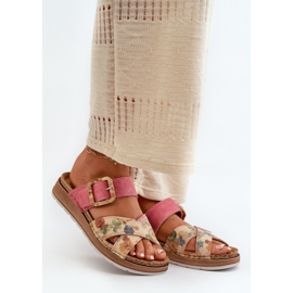 Chinelos femininos confortáveis com fivela de flor Inblu GS000051 rosa 1 Chinelos femininos confortáveis com fivela de flor Inblu GS000051 rosa 1