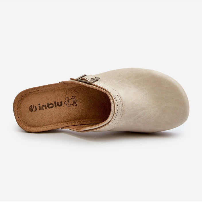 Tamancos femininos de salto baixo Inblu BL000004 Bege 1