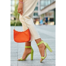 Sandálias Georgina Verde Neon com Salto Alto 2