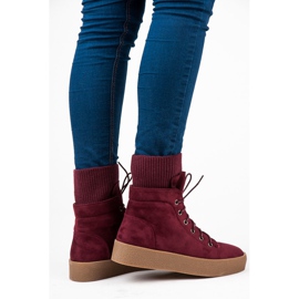 Ideal Shoes Botas Maroon Creepers vermelho 2