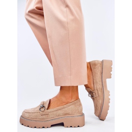 Mocassins de camurça Sheady Khaki com sola alta bege 2 Mocassins de camurça Sheady Khaki com sola alta bege 2