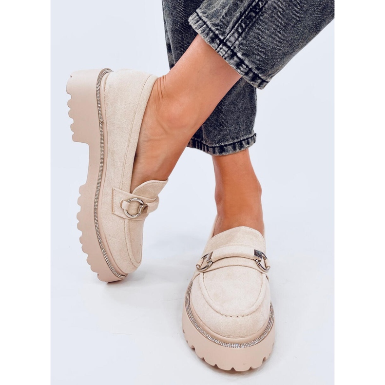 Mocassins de camurça Sheady Beige com sola alta bege 1 Mocassins de camurça Sheady Beige com sola alta bege 1