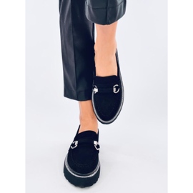 Mocassins Sheady de camurça preta com sola alta preto 1