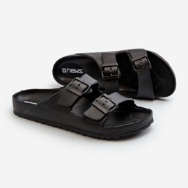 Chinelos masculinos de espuma leve com fivelas, Avatara preto 1