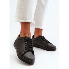 Tênis baixo feminino Diunna preto, calçado esportivo feito de couro ecológico 2