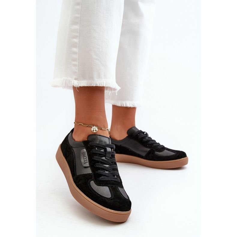 Tênis feminino de couro preto Vinceza 7333 2