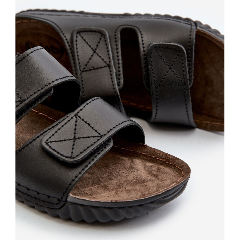 Chinelos masculinos confortáveis ​​com tiras de velcro Inblu FM00001U preto 2