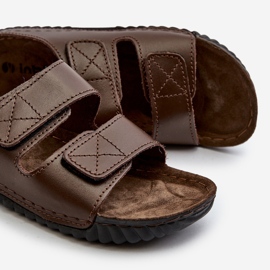 Chinelos masculinos confortáveis ​​com tiras de velcro Inblu FM00001U marrom escuro castanho 2