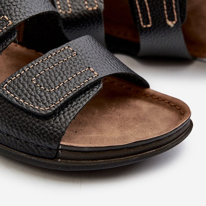 Chinelos masculinos confortáveis ​​com tiras de velcro Inblu GV00002I preto 2