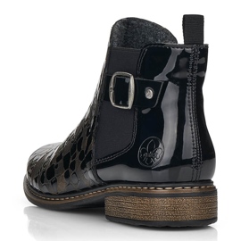 Botas Jodhpur femininas de couro envernizado Rieker Z4965-90 preto 1