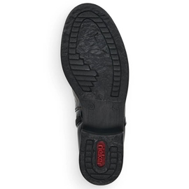 Botas Jodhpur femininas de couro envernizado Rieker Z4965-90 preto 2