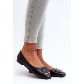 Bailarinas femininas de couro ecológico com decoração preta Edoslli preto 1