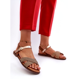 S.Barski MY923 Sandálias rasteiras femininas, marrom castanho 1