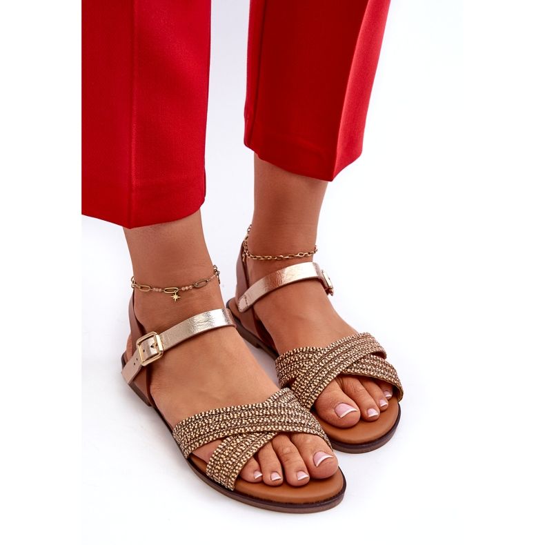 S.Barski MY923 Sandálias rasteiras femininas, marrom castanho 3