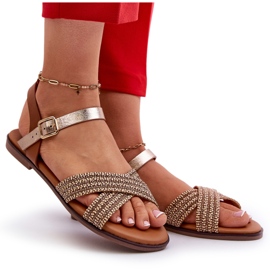 S.Barski MY923 Sandálias rasteiras femininas, marrom castanho 4