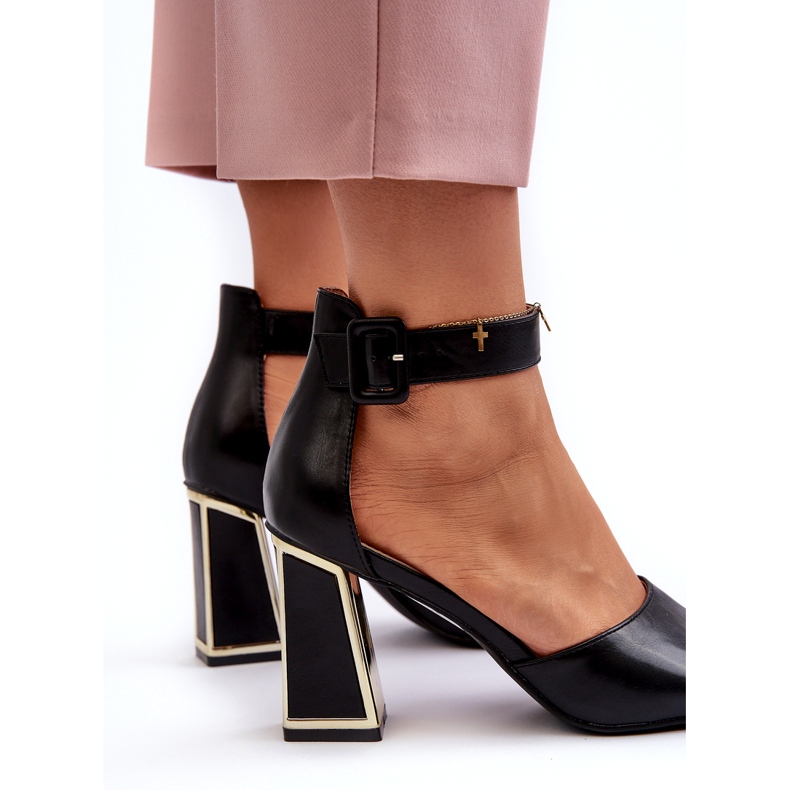 Sandálias femininas elegantes de salto alto preta Rosazara preto 3