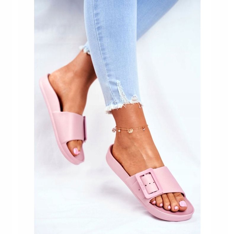 Chinelos femininos Big Star com fivela rosa FF274A387 4