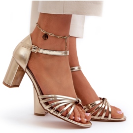 Evento Sandálias femininas de salto alto pirreta dourada dourado 4