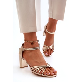 Evento Sandálias femininas de salto alto pirreta dourada dourado 2