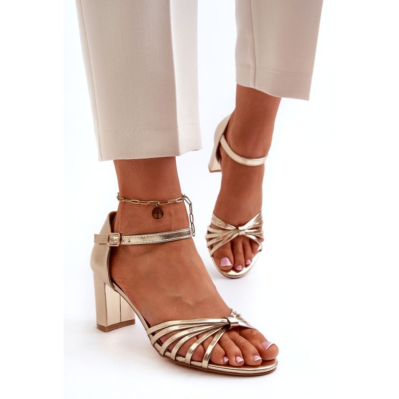 Evento Sandálias femininas de salto alto pirreta dourada dourado 2