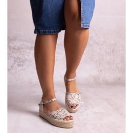 Sandálias plataforma Martella bege 1