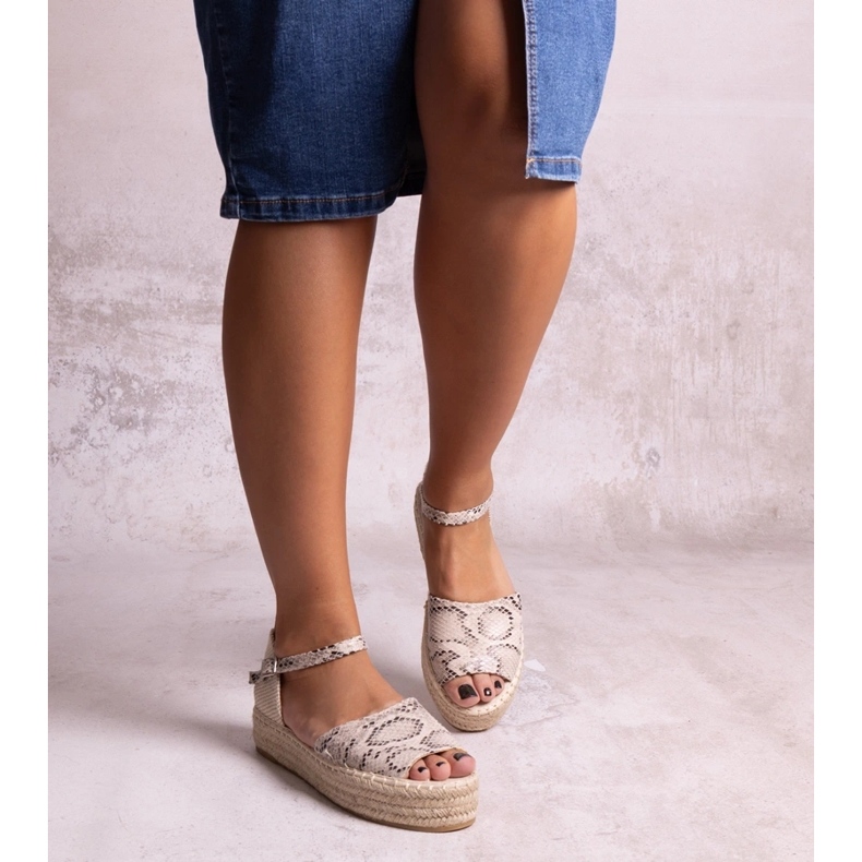 Sandálias plataforma Martella bege 1